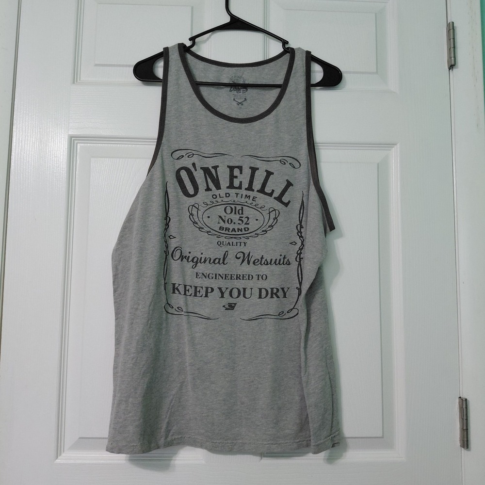 ONeill Surf Mens Tank Top Sleeveless Logo Gray Size Medium Surf Graphic Tee